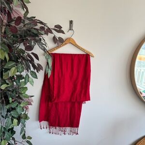 Bindya Pashmina wool/silk Red Women's Scarf…